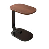 C-Shaped Side Table with Metal Frame - Top-Down View