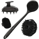 Silicone Bath Brush Set Gentle Exfoliating - 45-Degree Angle