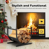U-Shaped Metal Firewood Rack Stand - Front View