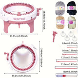48-Needle Pink Knitting Machine Kit for DIY Crafts