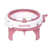 48-Needle Pink Knitting Machine Kit for DIY Crafts - Side View