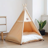 Linen Pet Teepee Bed - Front View
