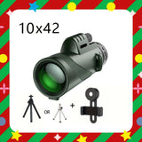 HD Monocular Telescope with Phone Holder and Tripod - Side View