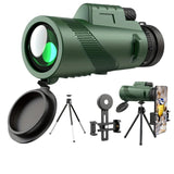 HD Monocular Telescope with Phone Holder and Tripod - 45-Degree Angle