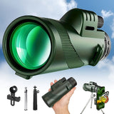 HD Monocular Telescope with Phone Holder and Tripod - Rear View