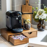 Wooden Storage Cabinet with Drawers Organizer - Rear View