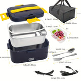 Electric Heated Lunch Box with Insulated Bag - Top-Down View