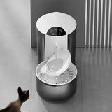 Smart Cat Water Fountain with 3L, USB & Battery - Side View