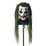 Joker Clown Costume Mask with Braids - Front View
