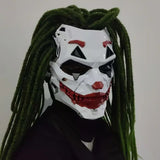 Joker Clown Costume Mask with Braids - Side View