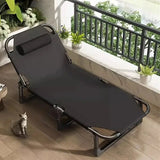 Foldable Oxford Cloth Sun Lounger with Headrest - Side View