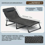 Foldable Oxford Cloth Sun Lounger with Headrest - Top-Down View