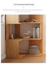 Contemporary Walnut Wood 5-Tier Corner Bookshelf - Front View