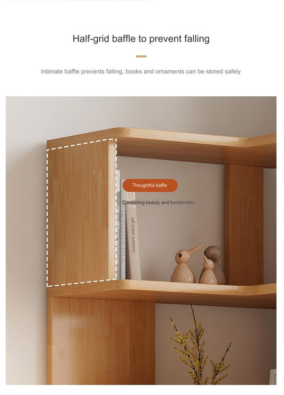 Contemporary Walnut Wood 5-Tier Corner Bookshelf