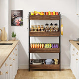 Vintage Farmhouse 4-Tier Wooden Snack Organizer - Rustic Brown - Front View