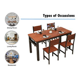 NNECN Wood & Steel Dining Set (Oak & Black) - 45-Degree Angle