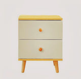 NNECN Wooden Bedside Cabinet with Two Drawers and Sturdy Legs - Top-Down View