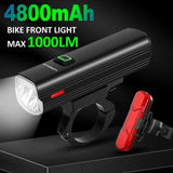 USB Rechargeable Bicycle Light Set Black