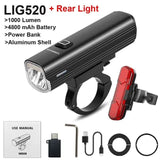 USB Rechargeable Bicycle Light Set Black - Side View