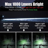 USB Rechargeable Bicycle Light Set Black - Top-Down View