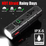 USB Rechargeable Bicycle Light Set Black - Close-Up Angle