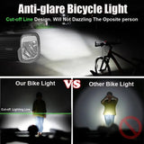 USB Rechargeable Bicycle Light Set Black