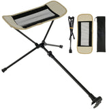Portable Folding Chair Footrest Khaki - Side View