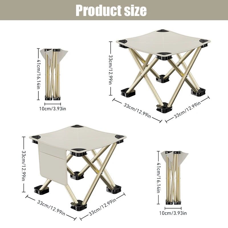 Outdoor Portable Folding Stool White
