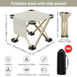 Outdoor Portable Folding Stool White - Top-Down View