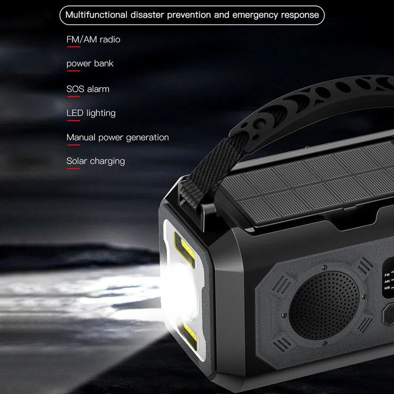 Solar Hand Crank Emergency Radio Grey