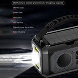 Solar Hand Crank Emergency Radio Grey - Front View