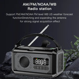 Solar Hand Crank Emergency Radio Grey - Top-Down View