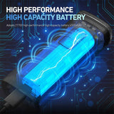 Rechargeable LED Bike Light Set Black - Side View