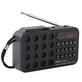 Portable Solar FM Radio Bluetooth Speaker Black - Side View