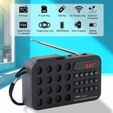 Portable Solar FM Radio Bluetooth Speaker Black - Top-Down View