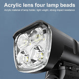 6400mAh USB Rechargeable Bike Light Black - Side View
