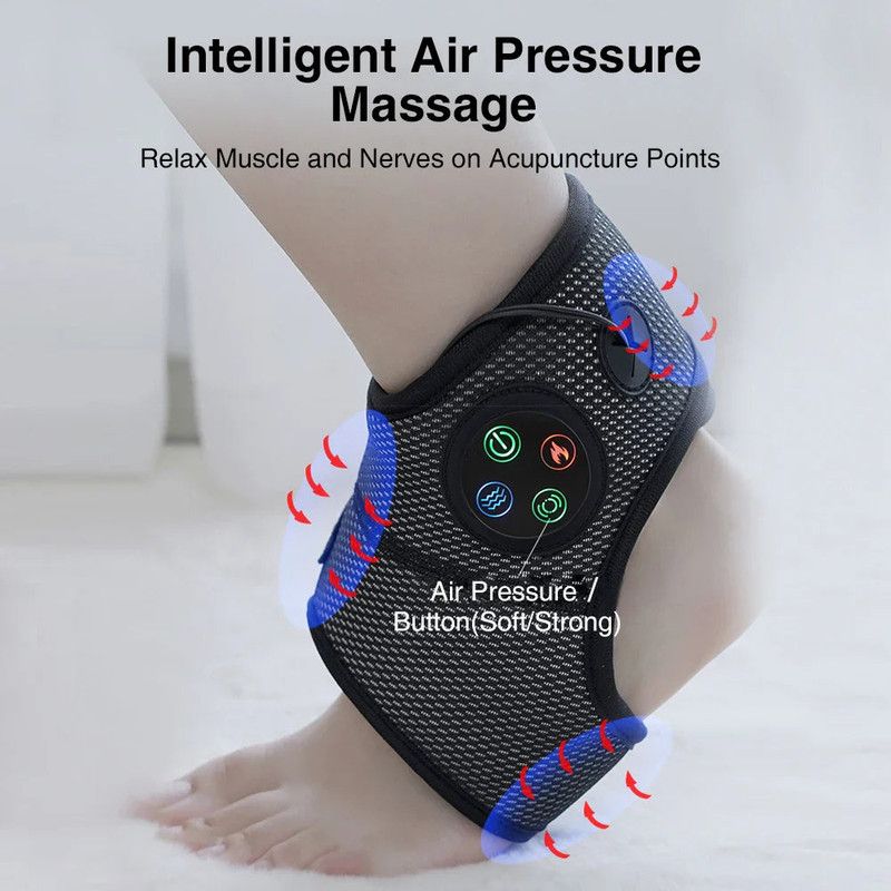 Electric Foot Ankle Massager with Heat Black