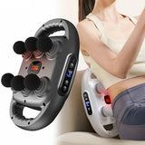 6-Head Fascia Massage Gun Tissue Muscle  Black - Front View