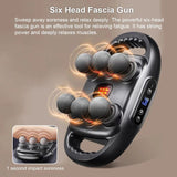 6-Head Fascia Massage Gun Tissue Muscle  Black - 45-Degree Angle