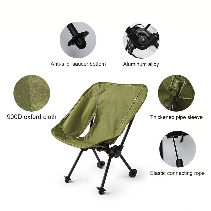 Childrens Camping Moon Chair Green