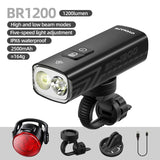 Bicycle Headlight with Taillight Black - Front View