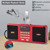 Portable FM Radio Bluetooth Speaker Red