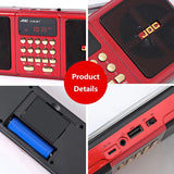 Portable FM Radio Bluetooth Speaker Red - Top-Down View