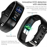 Fitness Bracelet Heart Blood Body Monitoring Black - Rear View