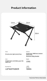 Ultra-Light Folding Camping Stool Black - Side View