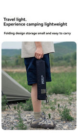 Ultra-Light Folding Camping Stool Black - Top-Down View