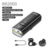 Multi-Function Bike Front Light Black - Side View