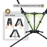 Portable High-Back Camping Chair Khaki - Side View