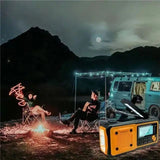 Emergency Hand Crank Solar Radio Yellow - Top-Down View