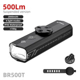 500 Lumen USB-C Rechargeable Bike Light Black - Rear View